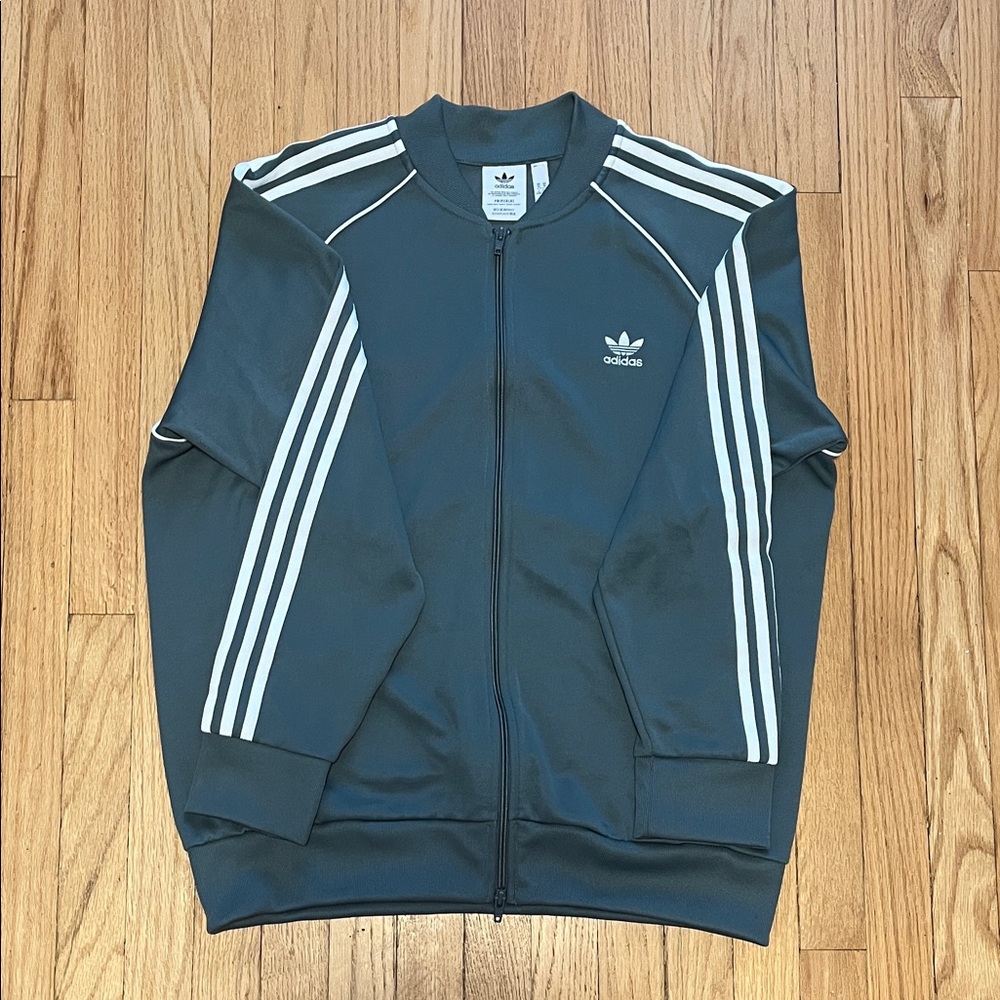 Adidas Men's prime blue Zip-Up Sweater